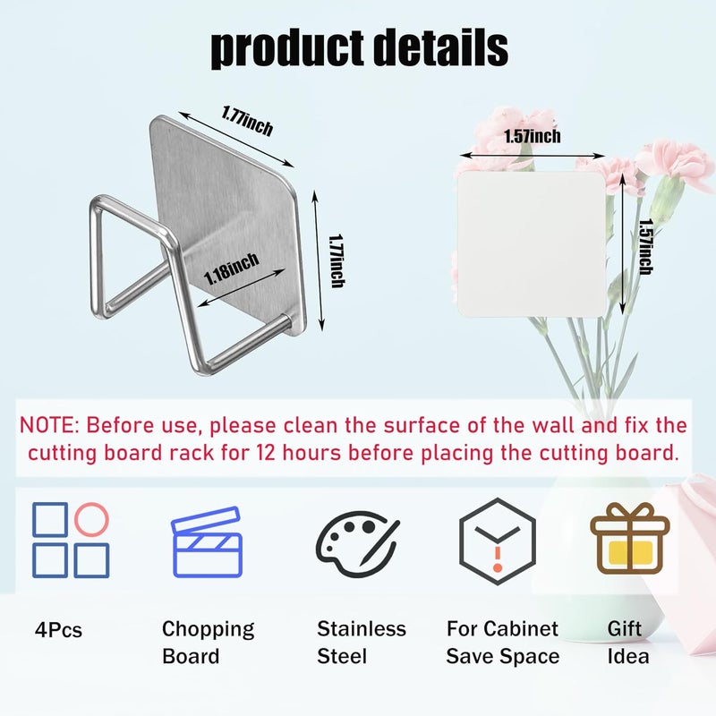 Aogigigio Under Cabinet Cutting Board Holder - Cutting Board Holder Rack Storage Stainless Steel Under Shelf Counter Chopping Board - Image 3